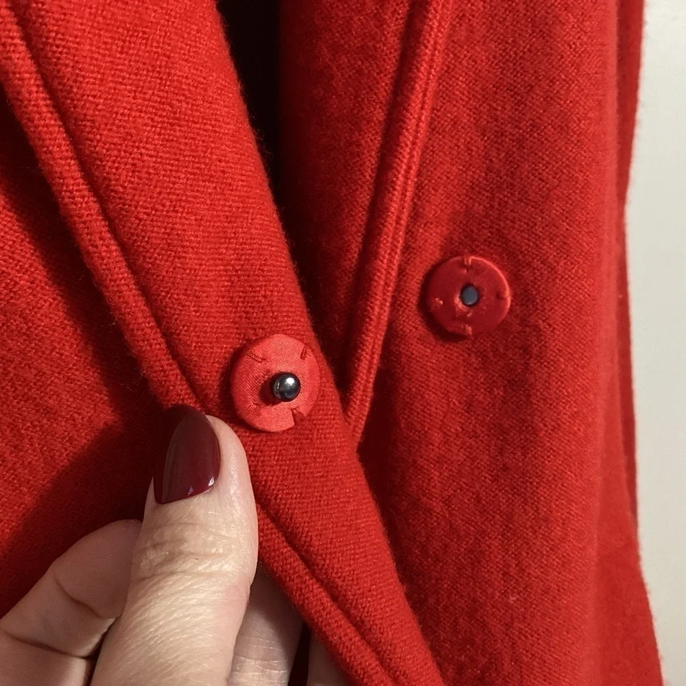 Classic 100% Wool Colorblock Coatigan Jacket Sz S Chic Minimal Sophisticated - Picture 10 of 16